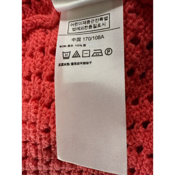 Gap Xl Coral Open Knit Sweater Top Lightweight Crochet Style Sleeveless - Picture 7 of 8